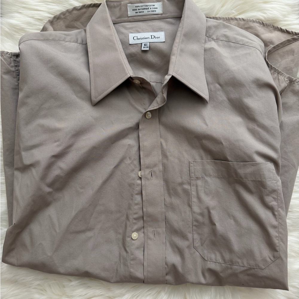 Dior Men's Beige Dress Shirt